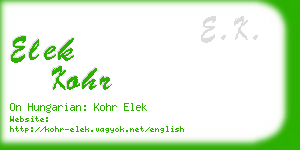 elek kohr business card